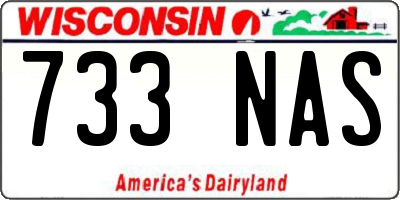 WI license plate 733NAS