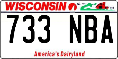 WI license plate 733NBA