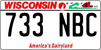 WI license plate 733NBC