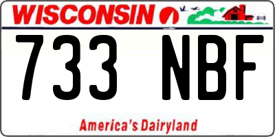 WI license plate 733NBF