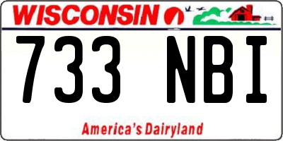 WI license plate 733NBI