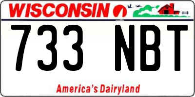 WI license plate 733NBT
