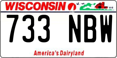 WI license plate 733NBW