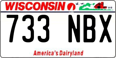 WI license plate 733NBX