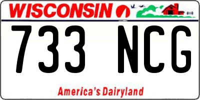 WI license plate 733NCG