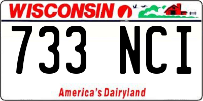 WI license plate 733NCI