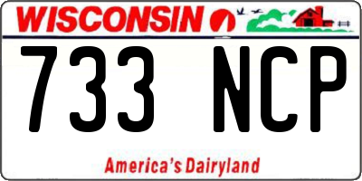 WI license plate 733NCP