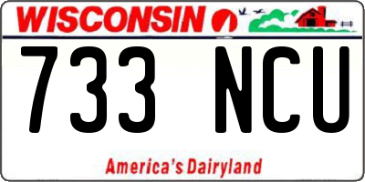 WI license plate 733NCU