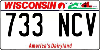 WI license plate 733NCV