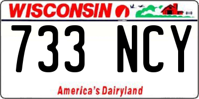WI license plate 733NCY