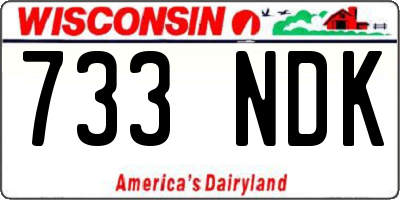 WI license plate 733NDK