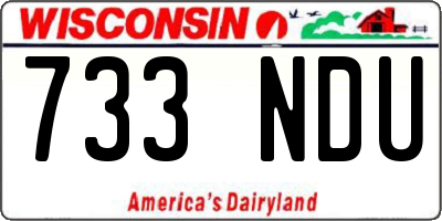 WI license plate 733NDU