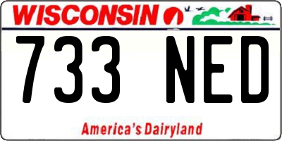 WI license plate 733NED