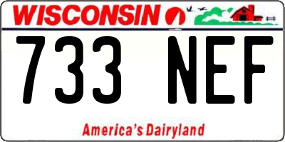 WI license plate 733NEF