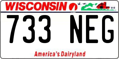 WI license plate 733NEG
