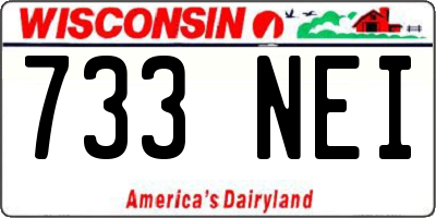 WI license plate 733NEI