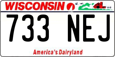 WI license plate 733NEJ