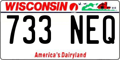 WI license plate 733NEQ