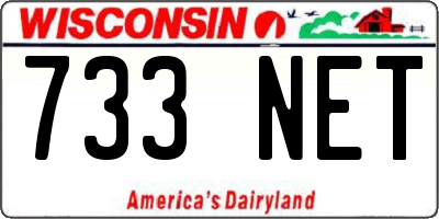 WI license plate 733NET