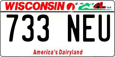 WI license plate 733NEU