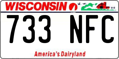 WI license plate 733NFC