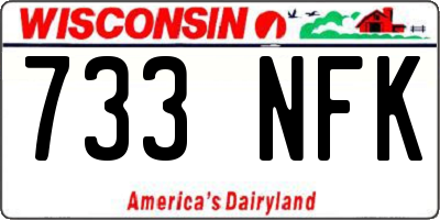 WI license plate 733NFK