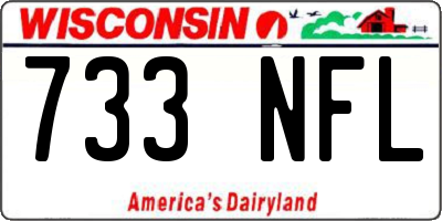 WI license plate 733NFL