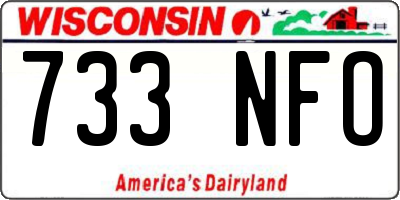 WI license plate 733NFO