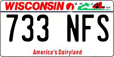 WI license plate 733NFS