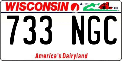 WI license plate 733NGC