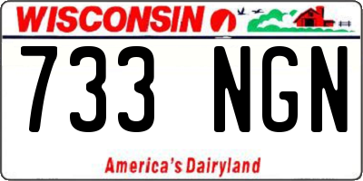 WI license plate 733NGN