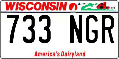 WI license plate 733NGR