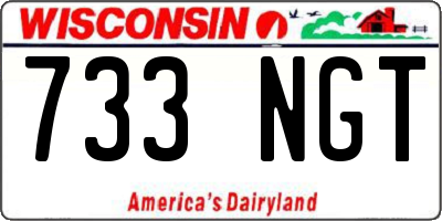 WI license plate 733NGT