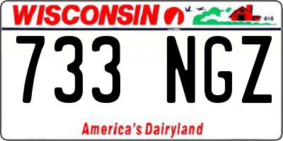 WI license plate 733NGZ