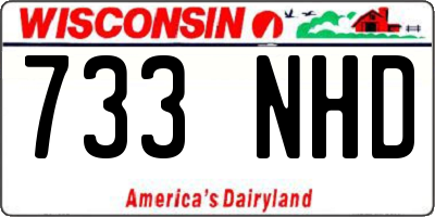 WI license plate 733NHD
