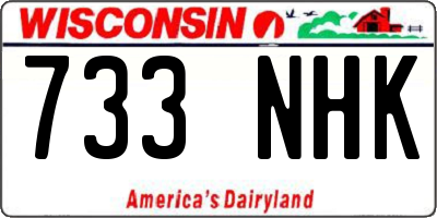 WI license plate 733NHK