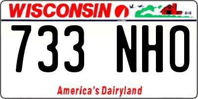 WI license plate 733NHO