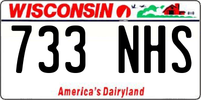 WI license plate 733NHS