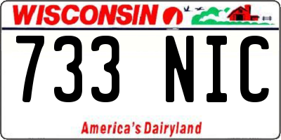 WI license plate 733NIC