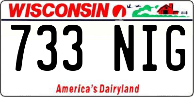 WI license plate 733NIG
