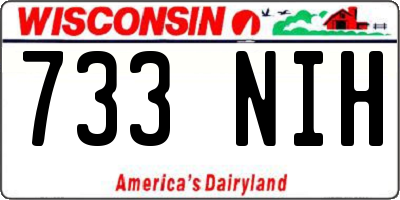 WI license plate 733NIH