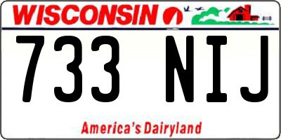 WI license plate 733NIJ