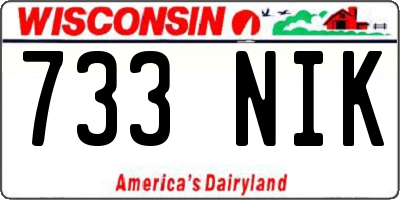 WI license plate 733NIK