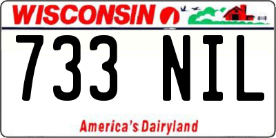 WI license plate 733NIL