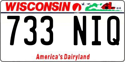 WI license plate 733NIQ