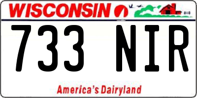 WI license plate 733NIR