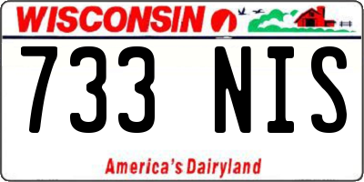 WI license plate 733NIS