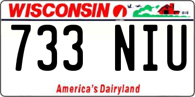 WI license plate 733NIU
