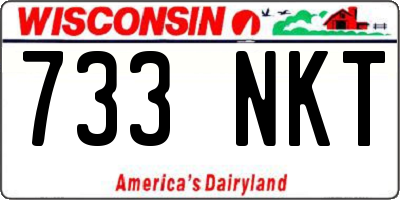 WI license plate 733NKT