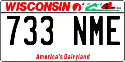 WI license plate 733NME